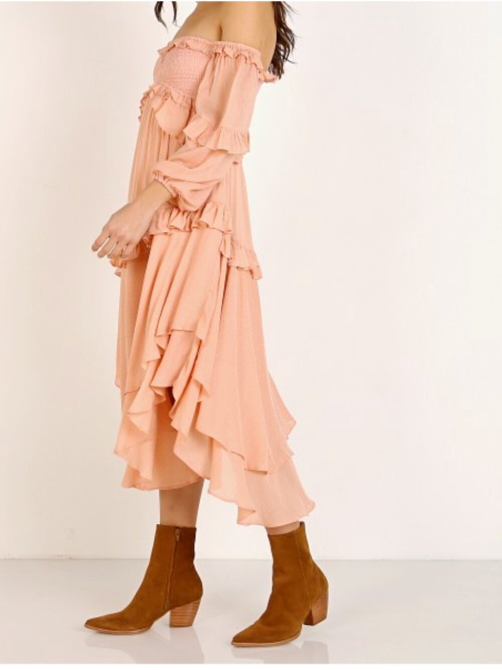 Spell & The Gypsy Clementine Mermaid Dress M Musk Gold Lurex Boho Maxi